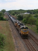 A pair of UP motors lead ethanol train 6W4 east on the Chicago Line